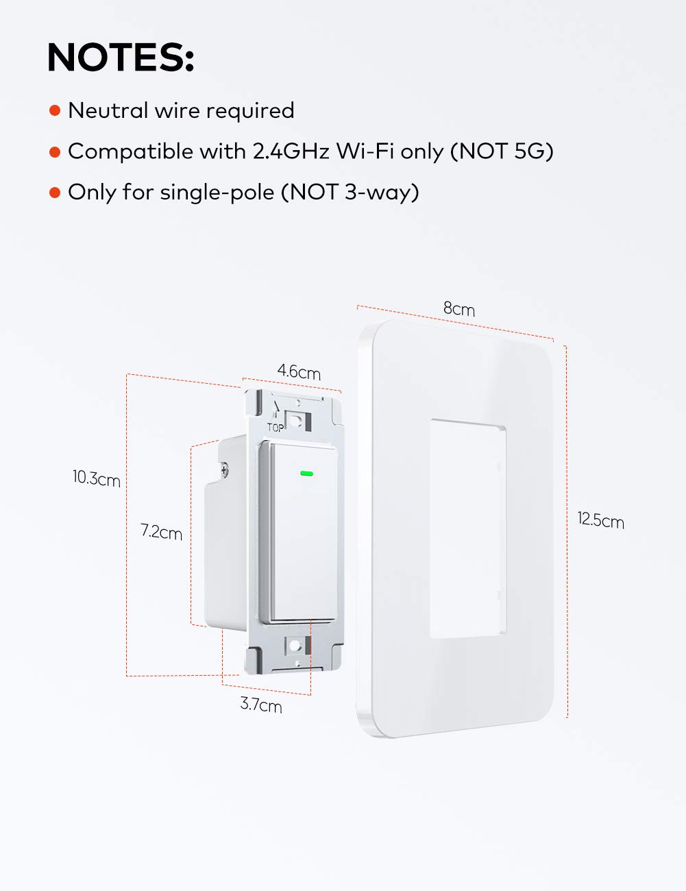 Teckin SR41 Smart Light Switch (Only for Single-Pole)